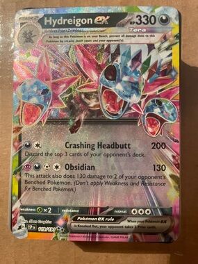 Pokemon Hydreigon ex Holographic Pink Blue Yellow Trading Card